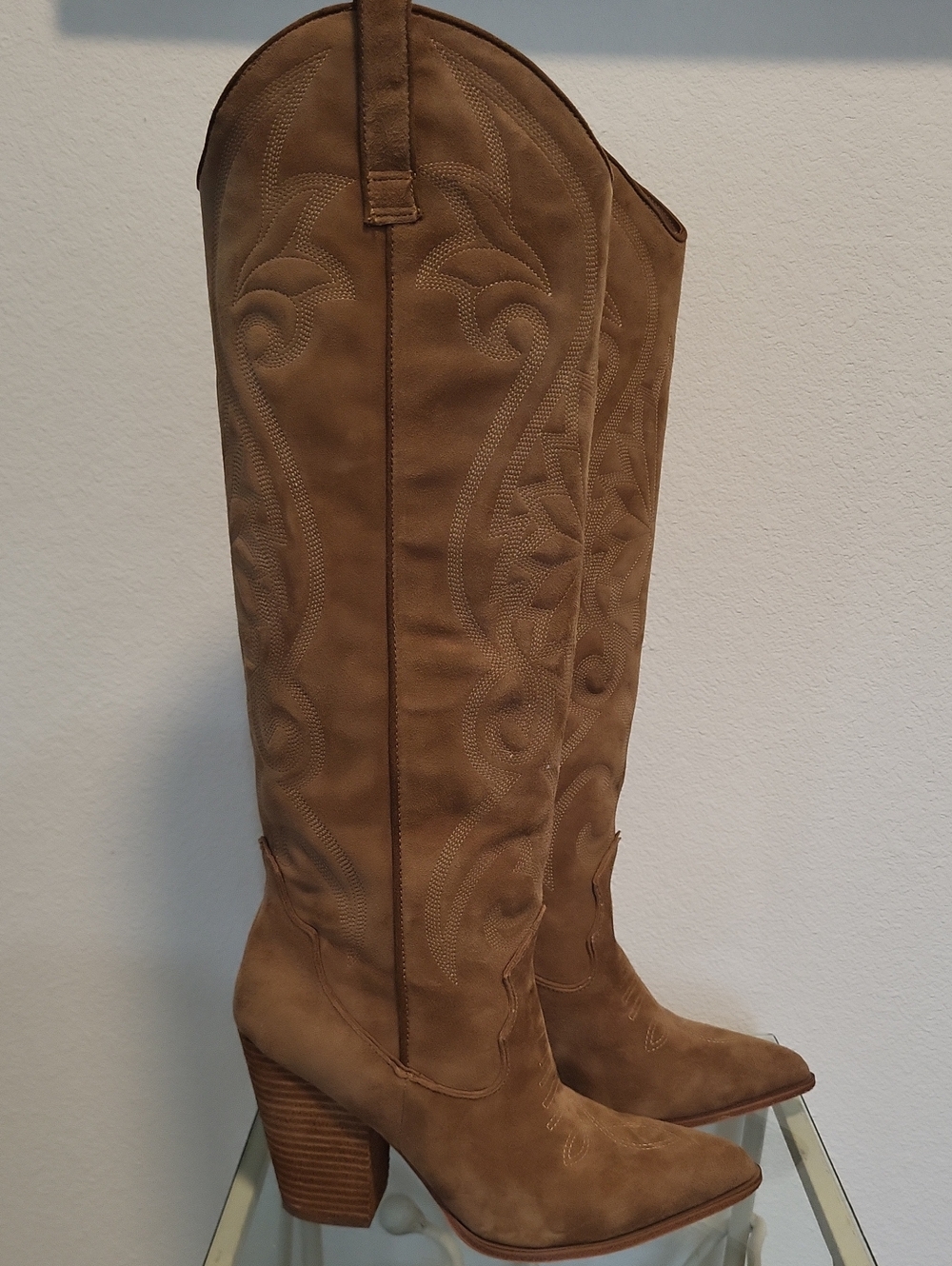 Steve Madden Tall Western Suede Boots - Brown Size 8 Nwt